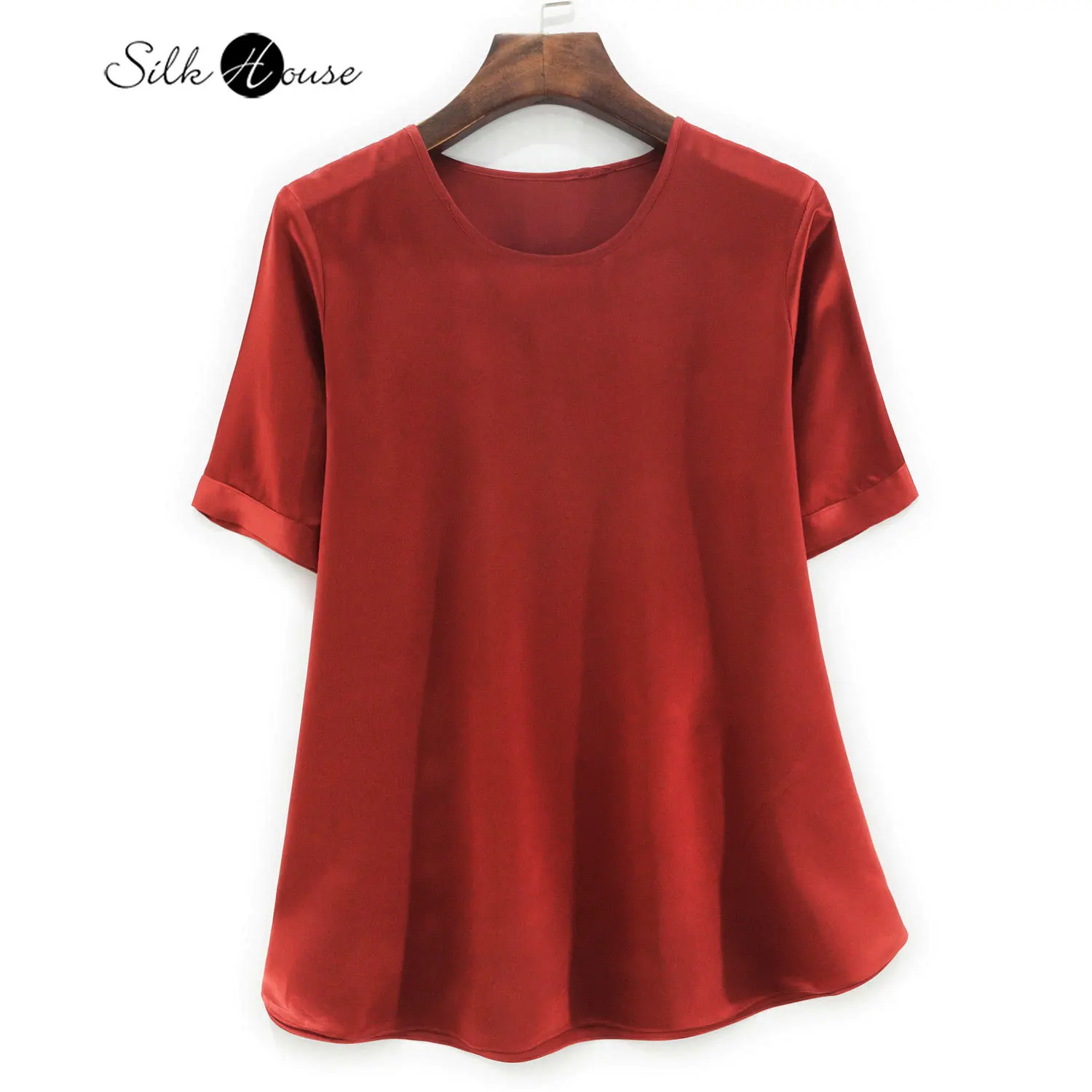 Maglietta Donna Estiva Con Maniche A Ali E Girocollo - Tessuto Strutturato 3D In Poliestere Ed Elastan, Camicetta Basic Elegante E Casual, Tinta Unita, Ideale Per Ufficio E Tempo Libero