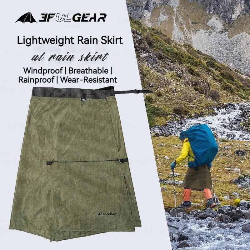 3FULGEAR UHMWPE Outdoor Rain Skirt Snow Skirt Lightweight Rainproof Cycling Camping Hiking Rain Pant Apron Poncho for Man Woman