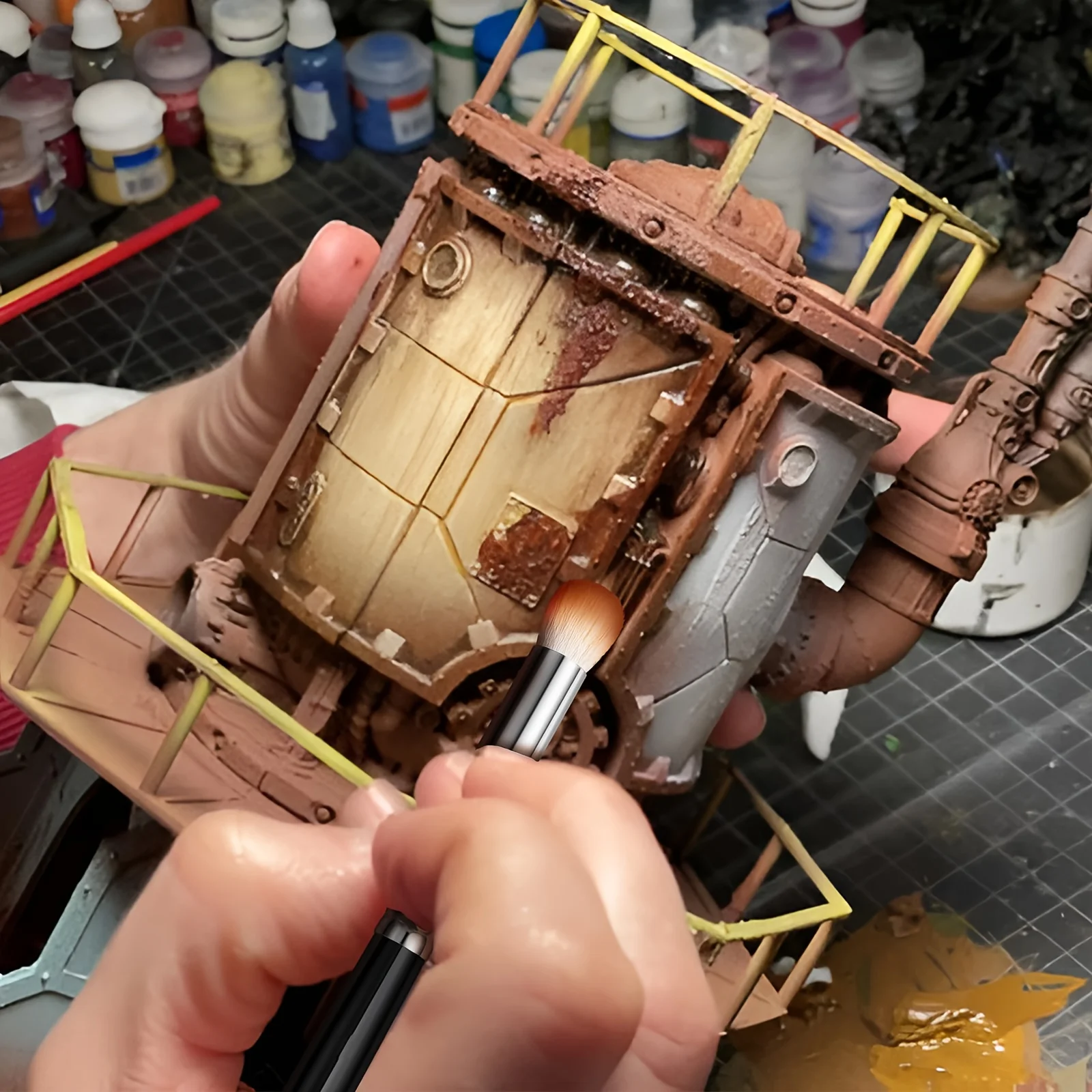 3/6/7/10 PCS 전문가용 세밀한 건식 붓 세트, 아크릴 수채화 모델 페인팅용 소형 미니 페인트 붓, 나무 손잡이