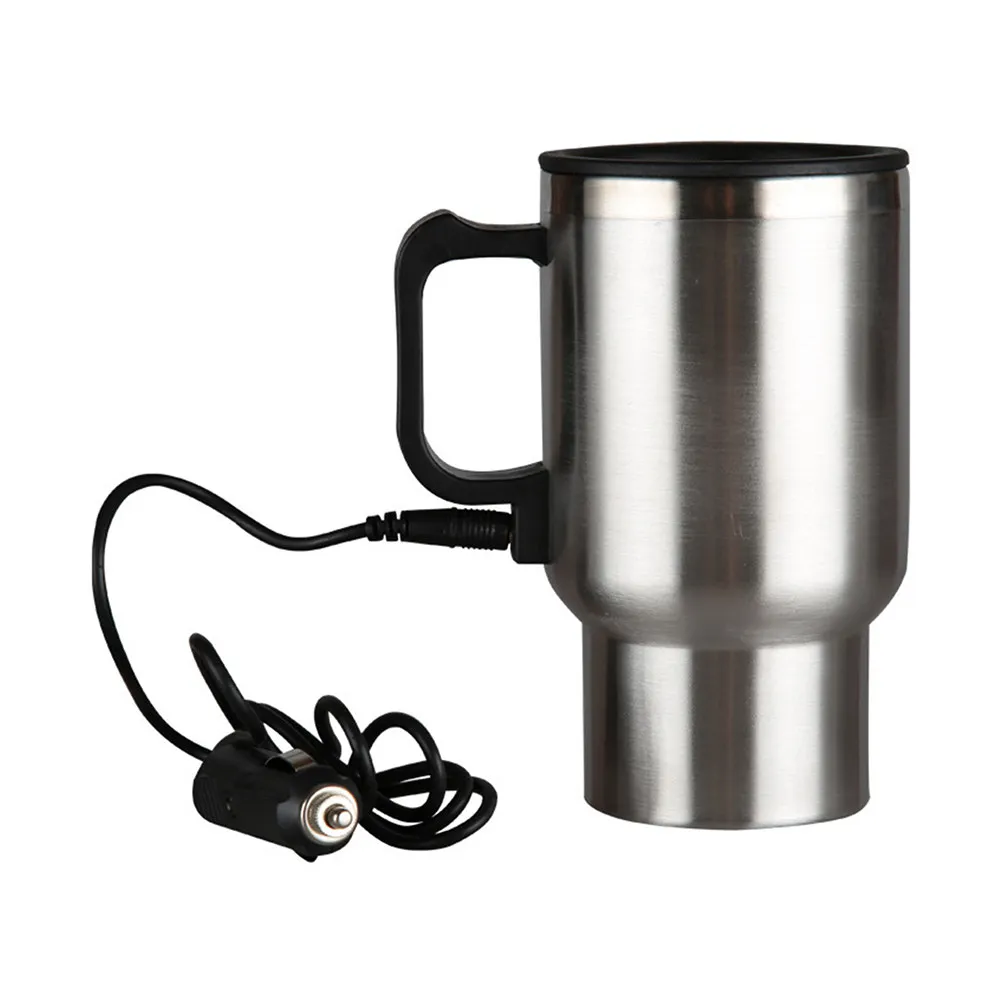 450ml 스테인리스 스틸 차량용 가열컵, 빠른 가열, 보온 유지, 대용량, 차, 삶은 계란, 액체 음식, 차량용 진공컵, 안전