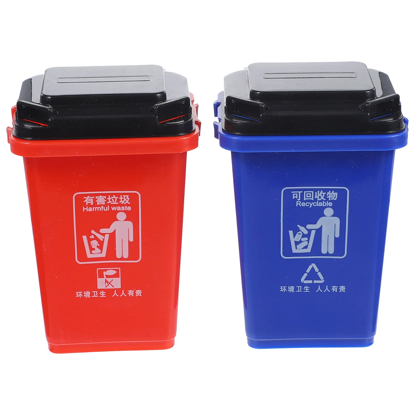 

Zerodeko Shelving Brackets 2Pcs Mini Curbside Garbage Trash Bin Pen Holder Tiny Recycle Can Pencil Cup Trash Bin Makeup Brush