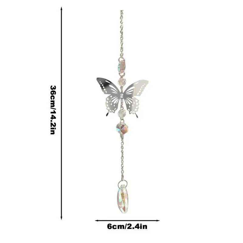 Crystal Window Sun Catcher Decorative Garden Ornament Butterfly Car Charm Garden Sun Catchers Window Rainbow Maker