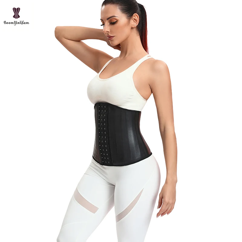 Glitter 100% Latex 25 Robs Low Cut Waist Trainer Corset 3 Hook Adjustable Waistband Fitness Body Shapewear