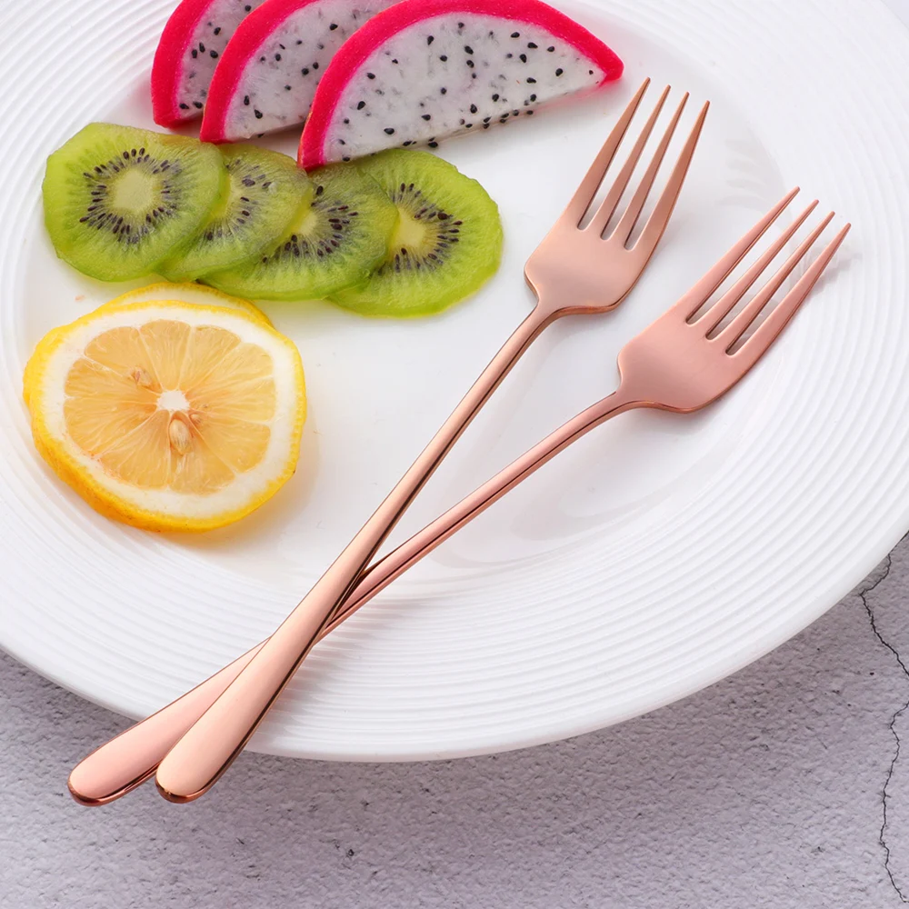 304 Stainless Steel Dinner Fork Dessert Salad Forks Long Handle Tableware Kitchen Restaurant Party Steak Fork