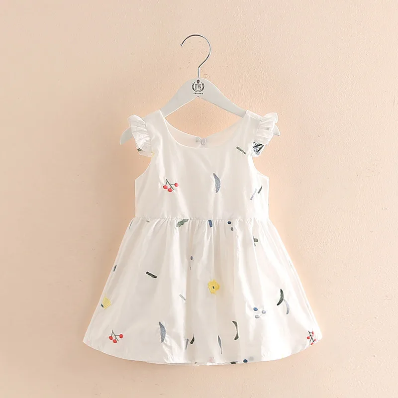 Kids Embroidery Flower Tank Sundress 