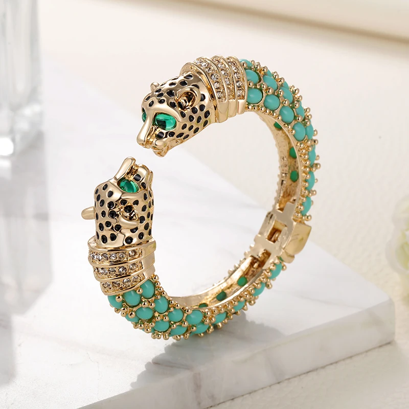 GrayBirds Luxury Fashion Animal Leopard Panther Cuff Bangle Bracelet For Women Party Anniversary Mother's Day Graduation Gift 5