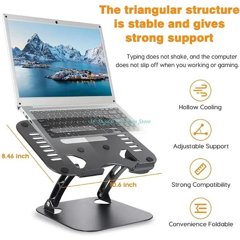 E74D Einstellbare Laptop Stand Aluminium Legierung Notebook Halter Kühler Wärmeableitung Halterung für Schreibtisch für – Detail 7
