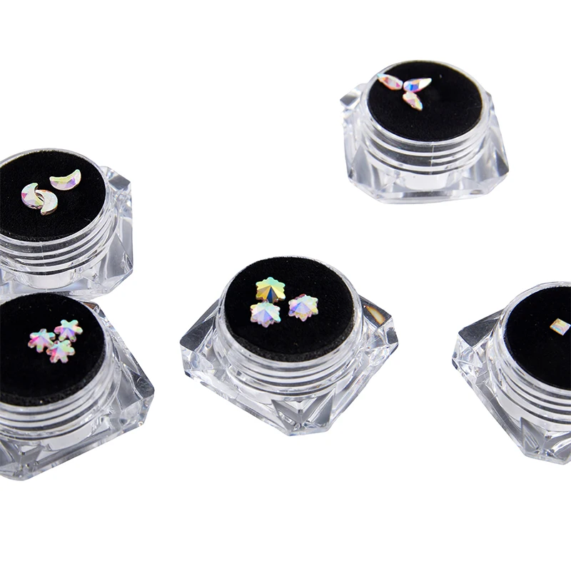 치과 치아 보석 크리스탈 다이아몬드 장식, 컬러 치아 보석 틀니 아크릴 치아 장식, 3 개/상자