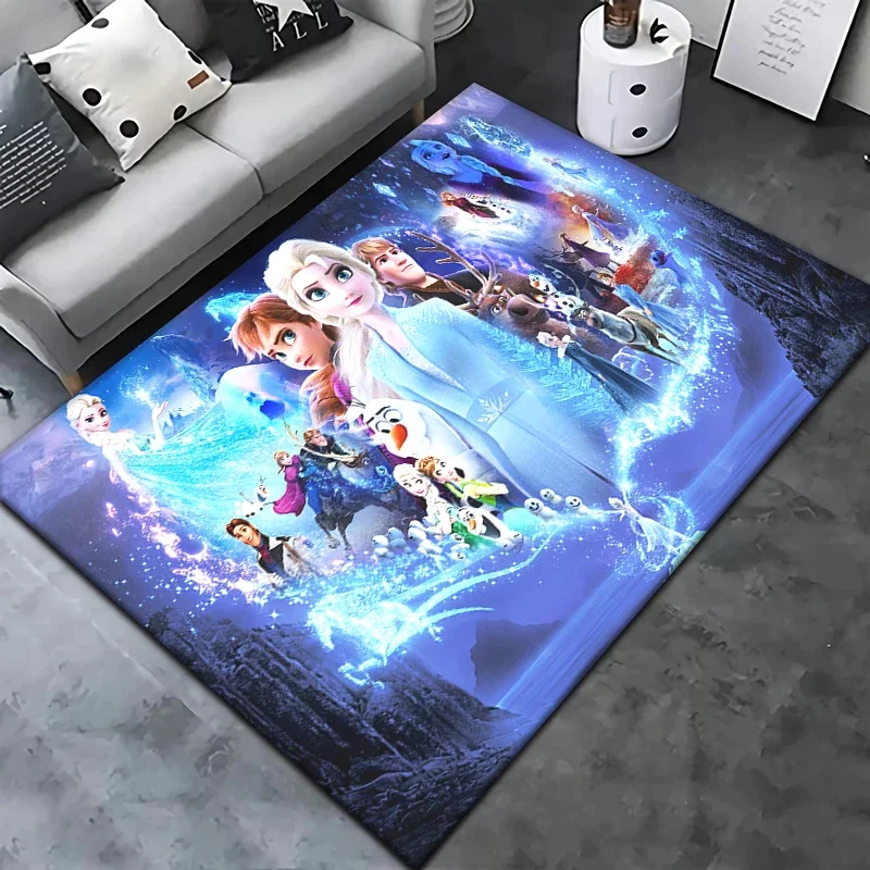 Decorative Carpet Frozen Elsa Princess Carpet Rug for Living Room Bedroom Decoration Picnic Camp Kitchen Carpet Crawling Decoration