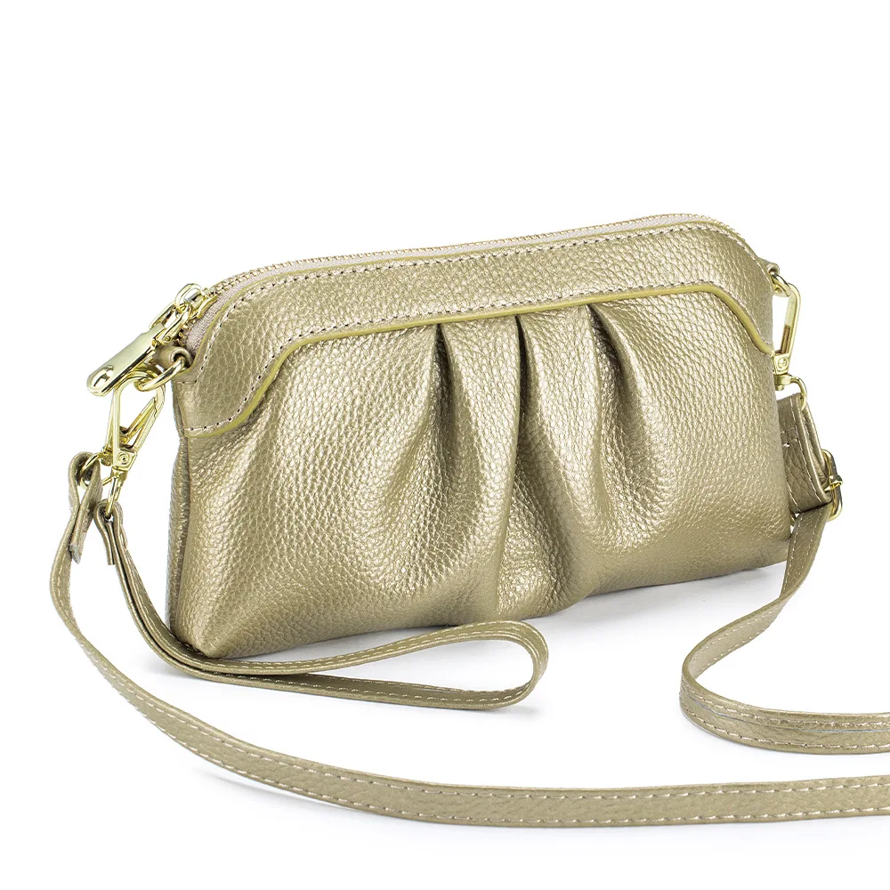 Leather Pocket Multifunctional Glasses Storage Bag Large Capacity Cosmetic Bag And Pen Bag Leather Zipper Wallet Coin Storage