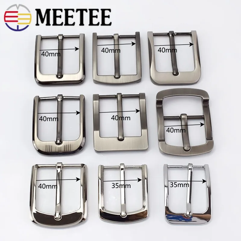Meetee 남녀공용 금속 핀 벨트 버클, 35mm, 40mm 허리띠 헤드, DIY 가죽 공예 청바지 장식 하드웨어 액세서리, 1 개, 2 개, 5 개