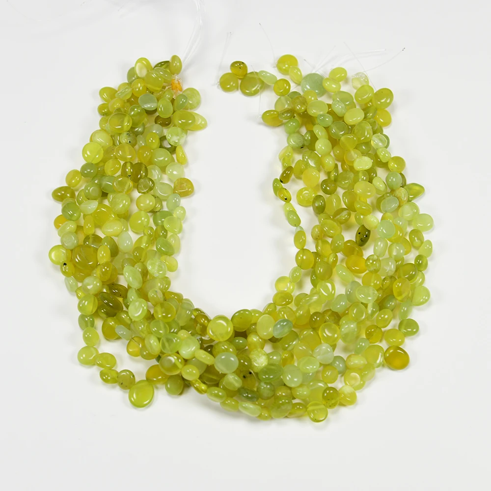 

5 Strands Natural Green Jade Stone Polished Top-drilled Freeform Nugget Loose Beads 15.5" Strand Jewelry Making DIY