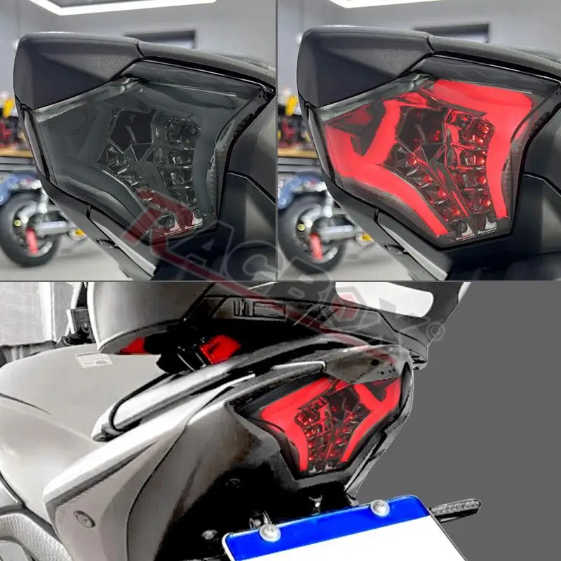 ヤマハr3,r25,mt03,MT-03,mt07,MT-07,MT-25モデル用の統合led MT07用オートバイLEDテールライトリアブレーキターンFZ07 2013-2017用MT03 2014-2023用MT25 201