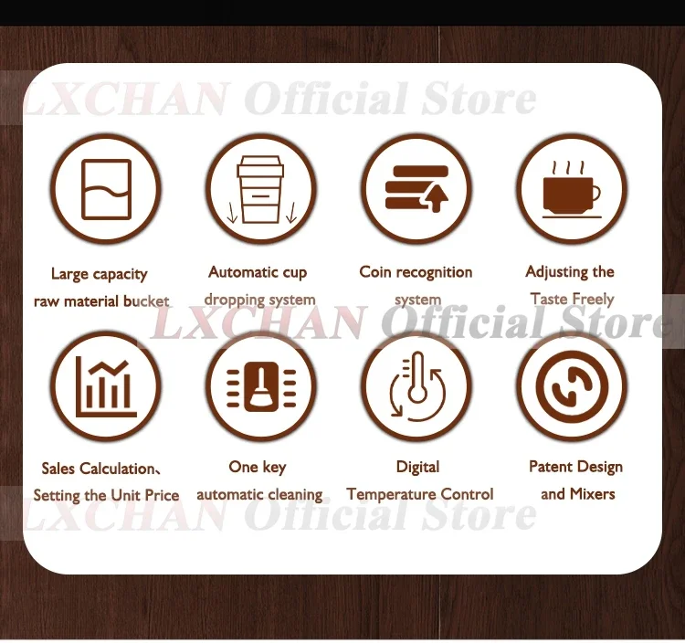 HomeWise CIM03B Automatic Beverage Vending Machine with Coin Function Coffee Machine 3 Flavors Coffee/Milk Tea/Chocolate 2