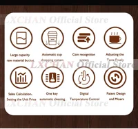 HomeWise CIM03B Automatic Beverage Vending Machine with Coin Function Coffee Machine 3 Flavors Coffee/Milk Tea/Chocolate 2