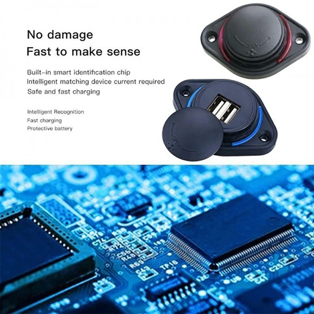 12-24V 3.1A Dual USB Charger Power Socket Adapter 2 Port USB Car Phone Charger Panel Mount Auto Motorbike Car Boat Adapters phone charger car charger phone charger adapter car phone charger