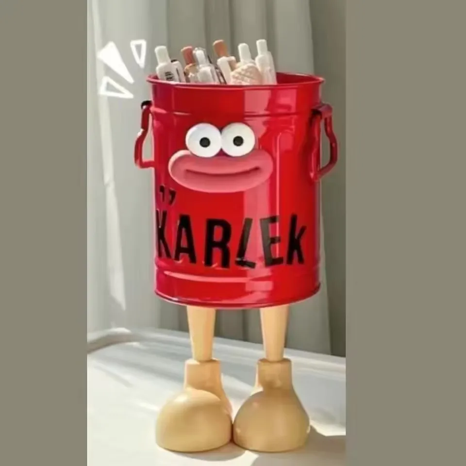 منظم/علبة تخزين كرتونية بأرجل | سلة تنظيم معدنية (...