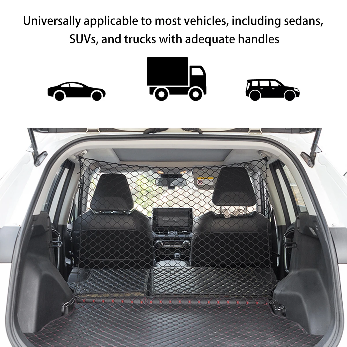 Car Dog Barrier Net Hooks Durable Dog Car Safety Barrier Net Reusable Foldable Fence Practical Universal