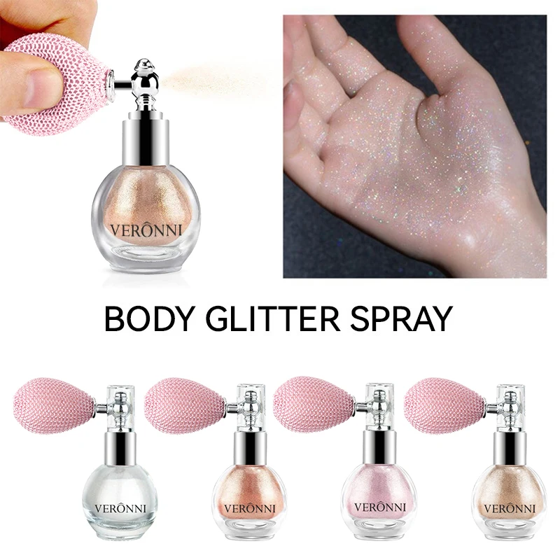 Glitter Spray Highlighter Powder Diamond High Gloss Air Bag Powder Fragrance Shiny High Light Glitter Face Body Makeup Cosmetics 2