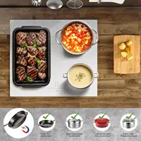 NOXTON Белый/черный индукционный штекер для фрезы (Великобритания: 800 Вт/ЕС: 500 Вт), 4 зоны с 1 зоной гриля, сенсорный экран 60 см, предохранительный замок, керамическое стекло — изображение 3