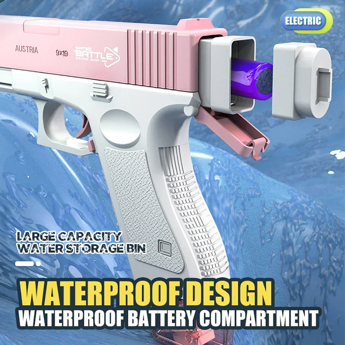 High-pressure Water Gun Electric Toy Large Capacity Charging Automatic Water Spray Burst Toy Gun for Summer Beach CS Props Gift 3