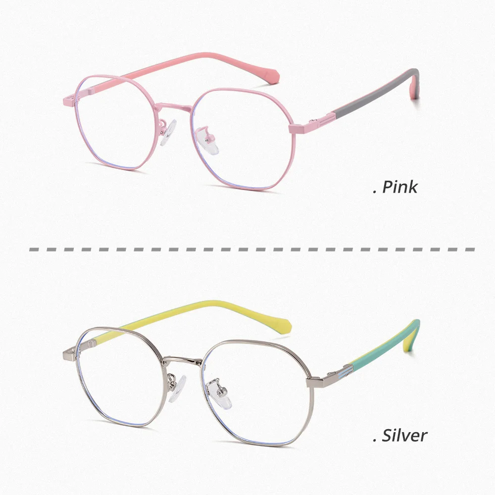 Ralferty Kids Eyeglasses Frame Child Anti Blue Light Zero Optical Frame Metal Myopia Prescription Glasses Eyewear