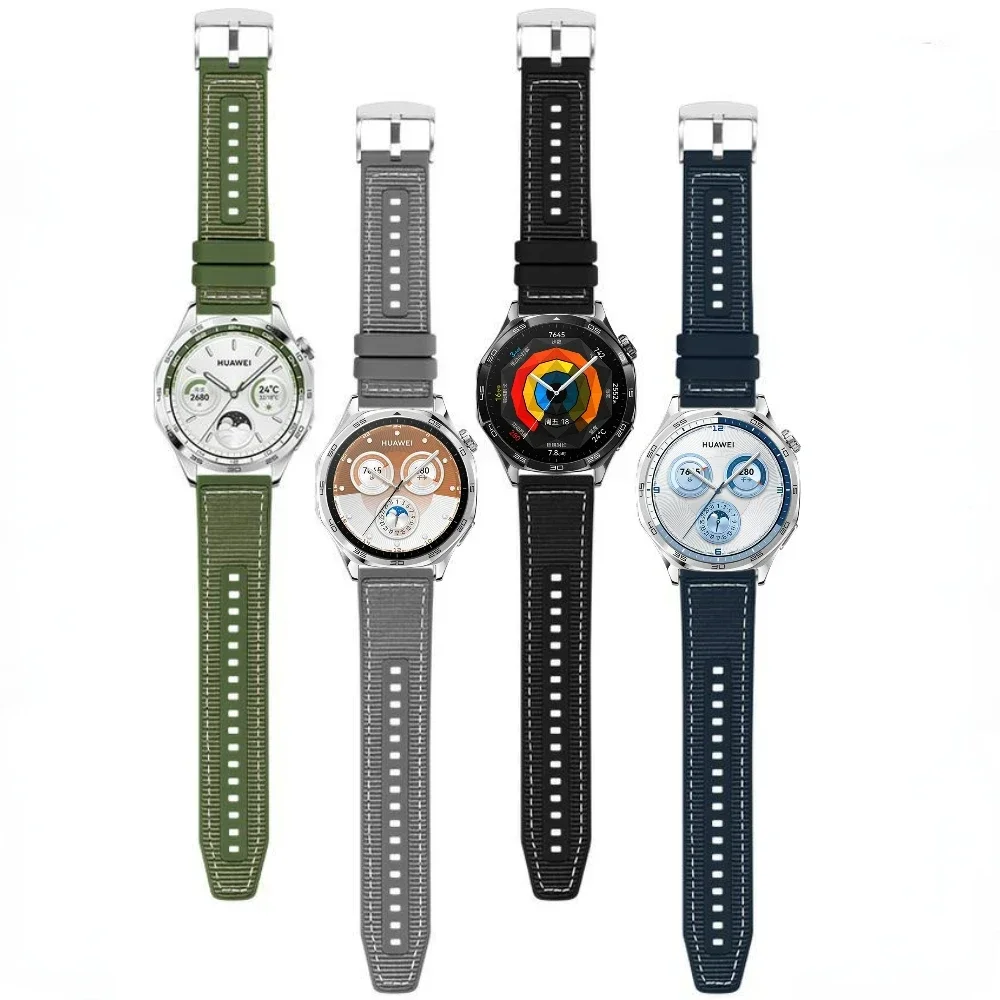 Nylon Braided Silicone Wristband - 22mm Strap