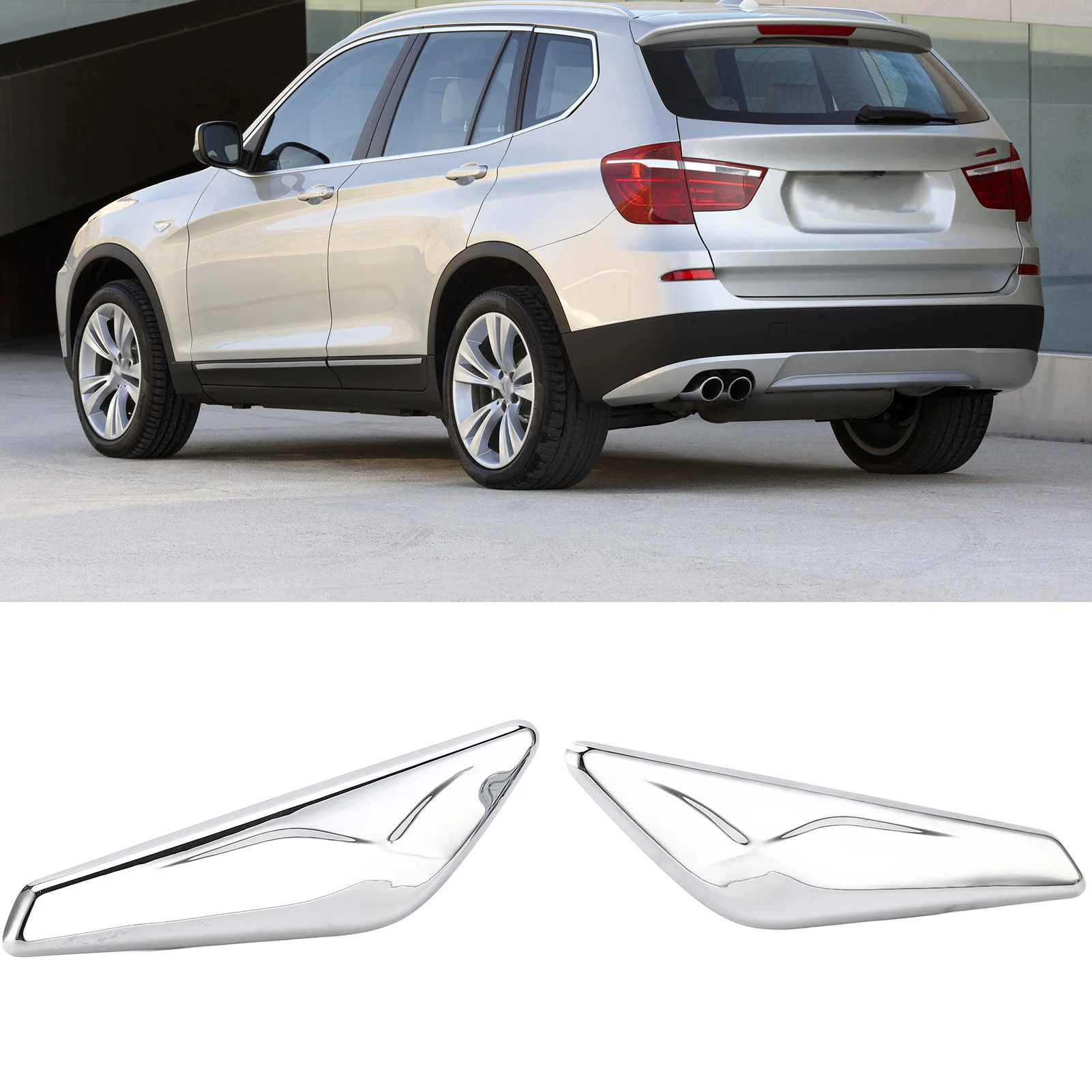 2PCS Vorderer Kotflügel Chrom Finisher Für BMW X3 X4 F25 F26 2013-2017 - ABS Material