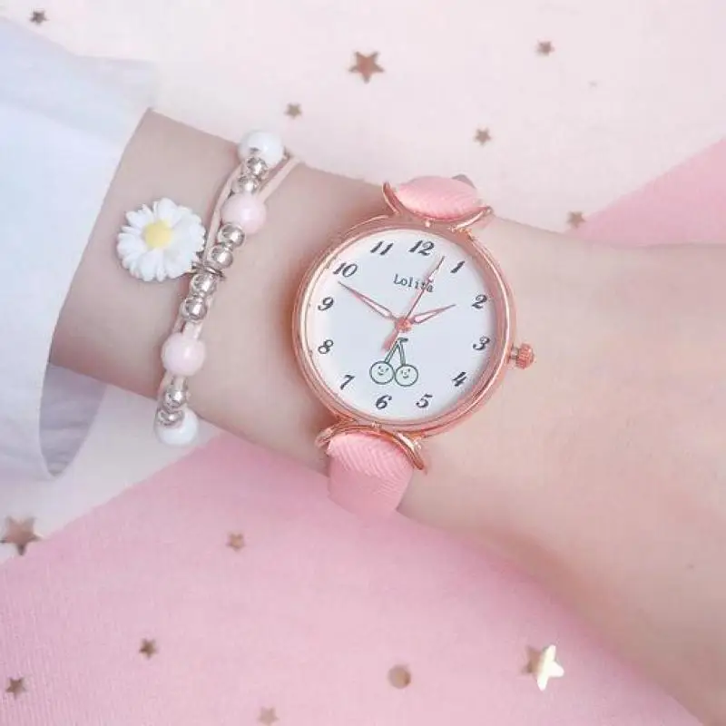 

Fashion Round Quartz Luminous Dial Casual Wrist Watches Leather Strap for Women Fashionable Clock Waterproof Wristwatch