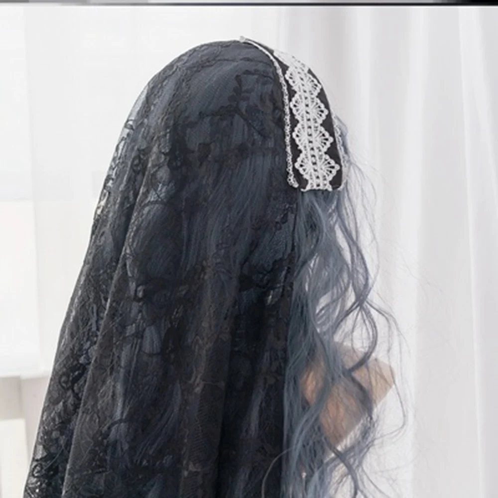 

2023 New Lolita Nun Headpiece for Women Girls Gothic Loli Costume Cosplay Accessories Medieval Halloween Party Veil Headband