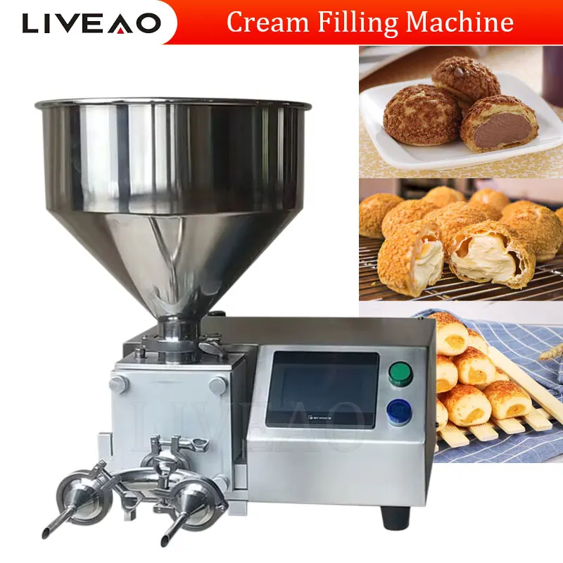 

Electric Donut Bread Cream Filling Stuffing Machine Cup Cake Cream Filler Chocolate Stuffer Puff Butter Jam Injection Maker