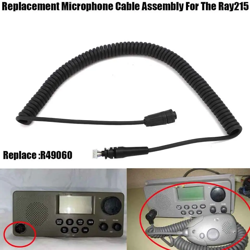 Cavo Di Ricambio Per Microfono R49060 Per Radio Marina Raymarine Ray215 Vhf