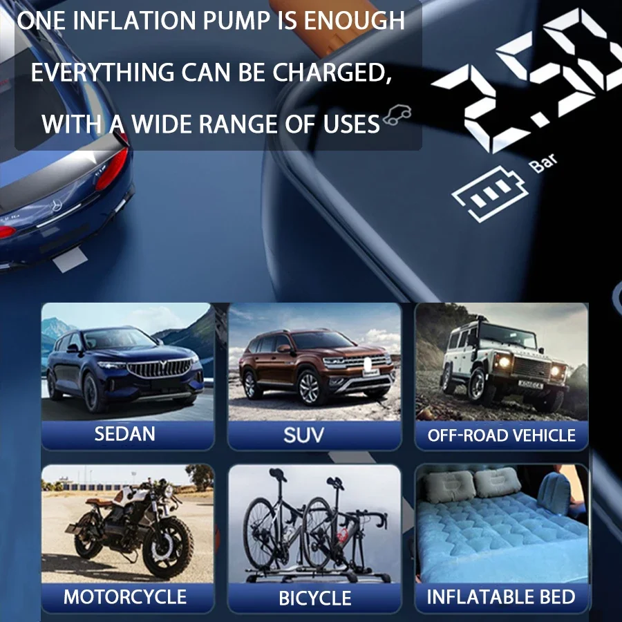 Air Compressor Pump Wireless Electric Car Tire Inflator For Motorcycle Bicycle Boat AUTO Tyre Balls