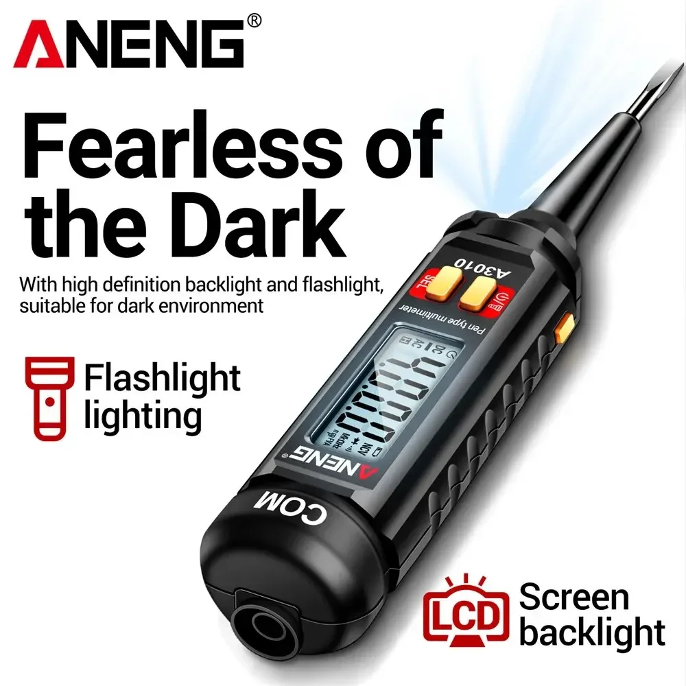 Digital Multimeter 4000 Counts Smart Dual Use NCV Voltage Sensing Pen Type Backlight Automatic Ranking Tools ANENG A3010