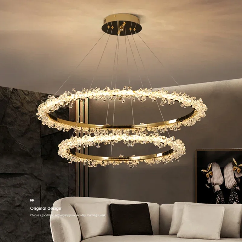 Nordic Luxury Shop Bedroom Living Room Crystal Pendant Lighs Interior Decoration Ring Luster Lighting Modern Ceiling Chandelier pendant lights,ceiling light,pendant lamp,chandelier lighting