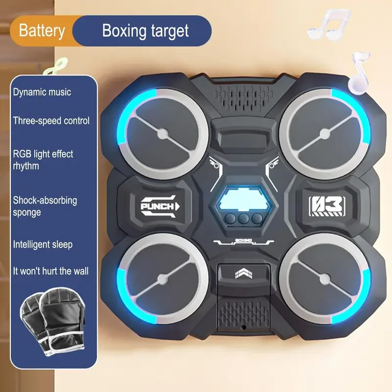 Funny Music Boxing Machine For Children Smart Music Boxing Machine Wall Mounted Decompression Wall Target Toys Trainer
