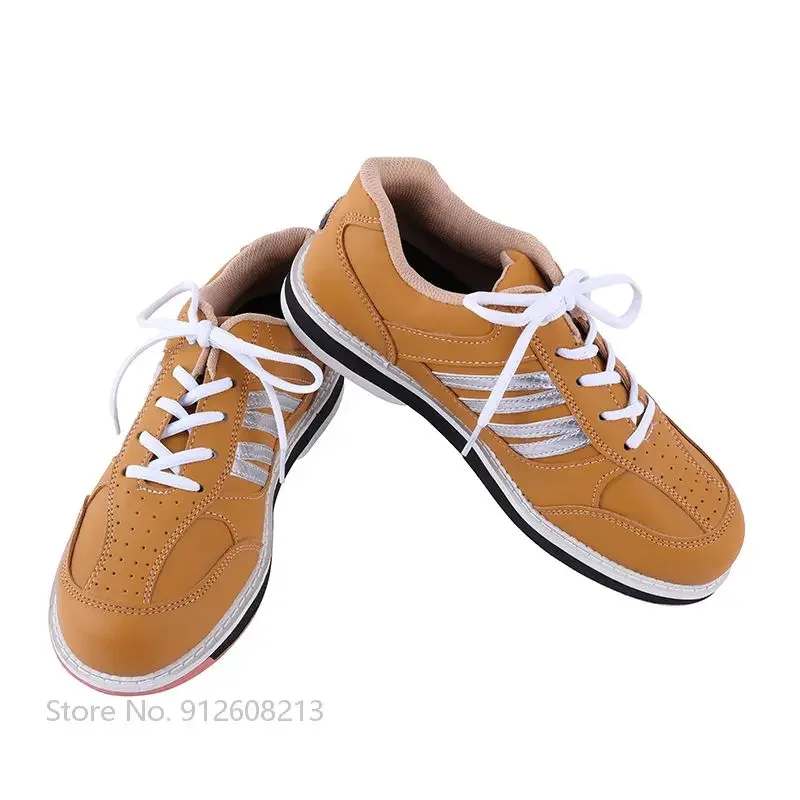 Men's Breathable Bowling Sneakers High Quality Professional Bowling Shoes Non-slip Sole Sports Trainer Lace-up Shoe for Male