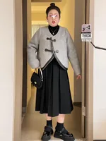 plus Size Busin Casual Midi Skirt A-Line Pleated High Waist for Pear aped Body Versatile Workwear Spring Season  Color - Image 5