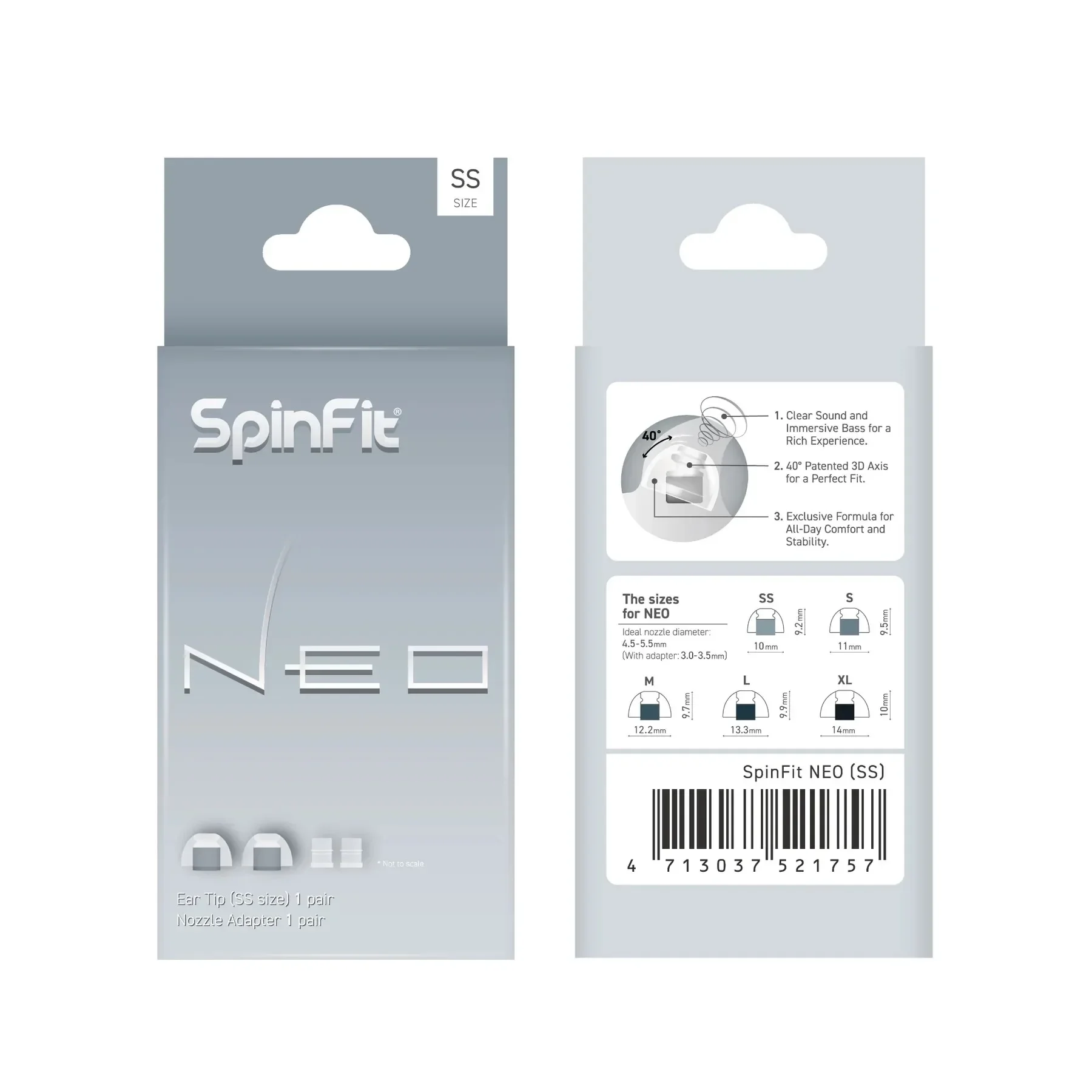 SpinFit NEO for IEM Silicone Patented Eartips Successor of CP100