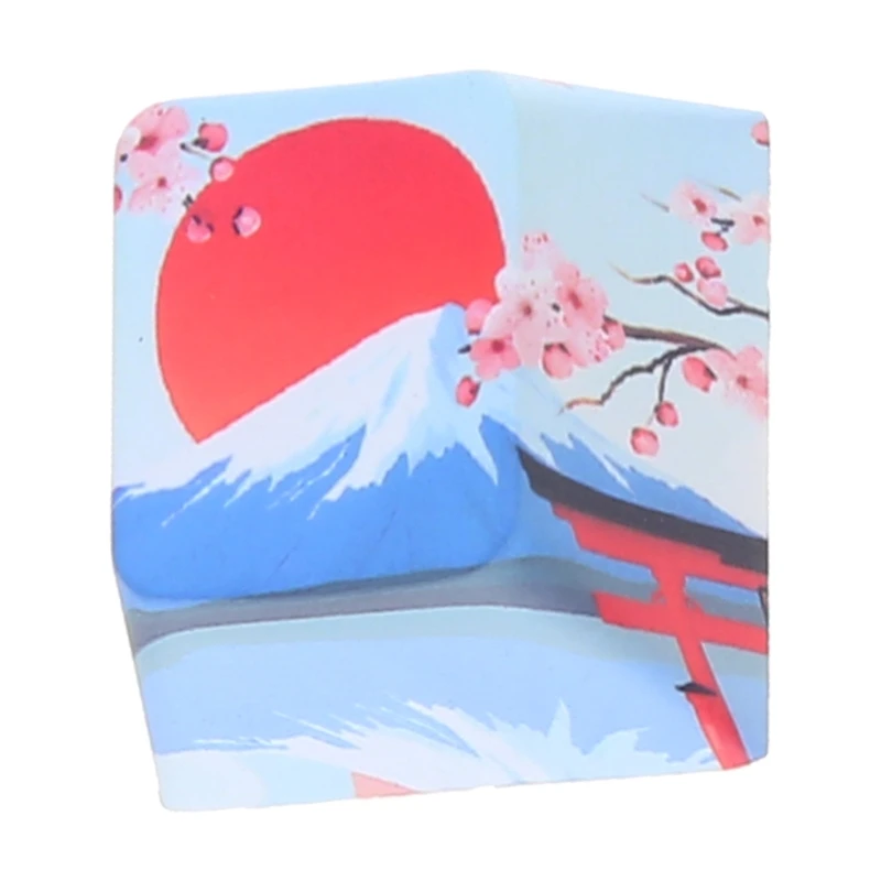 for Creative Customized Etched Mount Fuji Keycap for Cherry MX Cherry Profile Dip Dye Sculpture PBT Keycaps 1pc