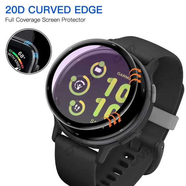Full Coverage Tempered Glass Screen Protector Case For Garmin Vivoactive 5 / Active 5