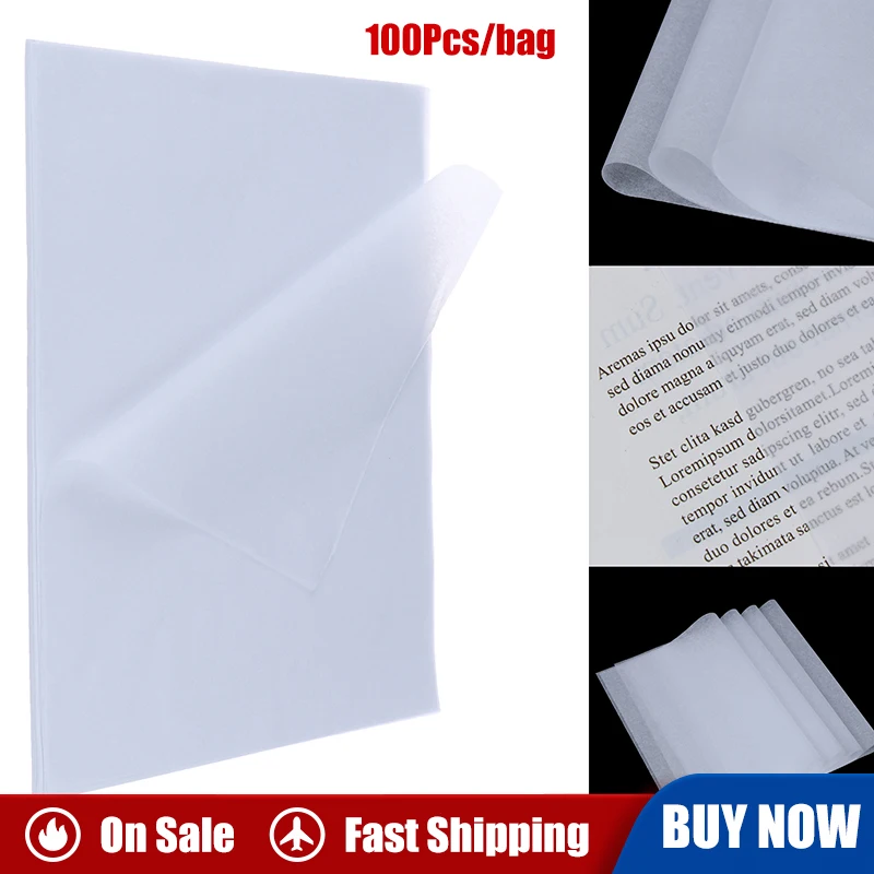 

100PCS A4 Translucent Tracing Paper Copy Transfer Printing Drawing Papers For Calligraphy Engineering 21*29cm