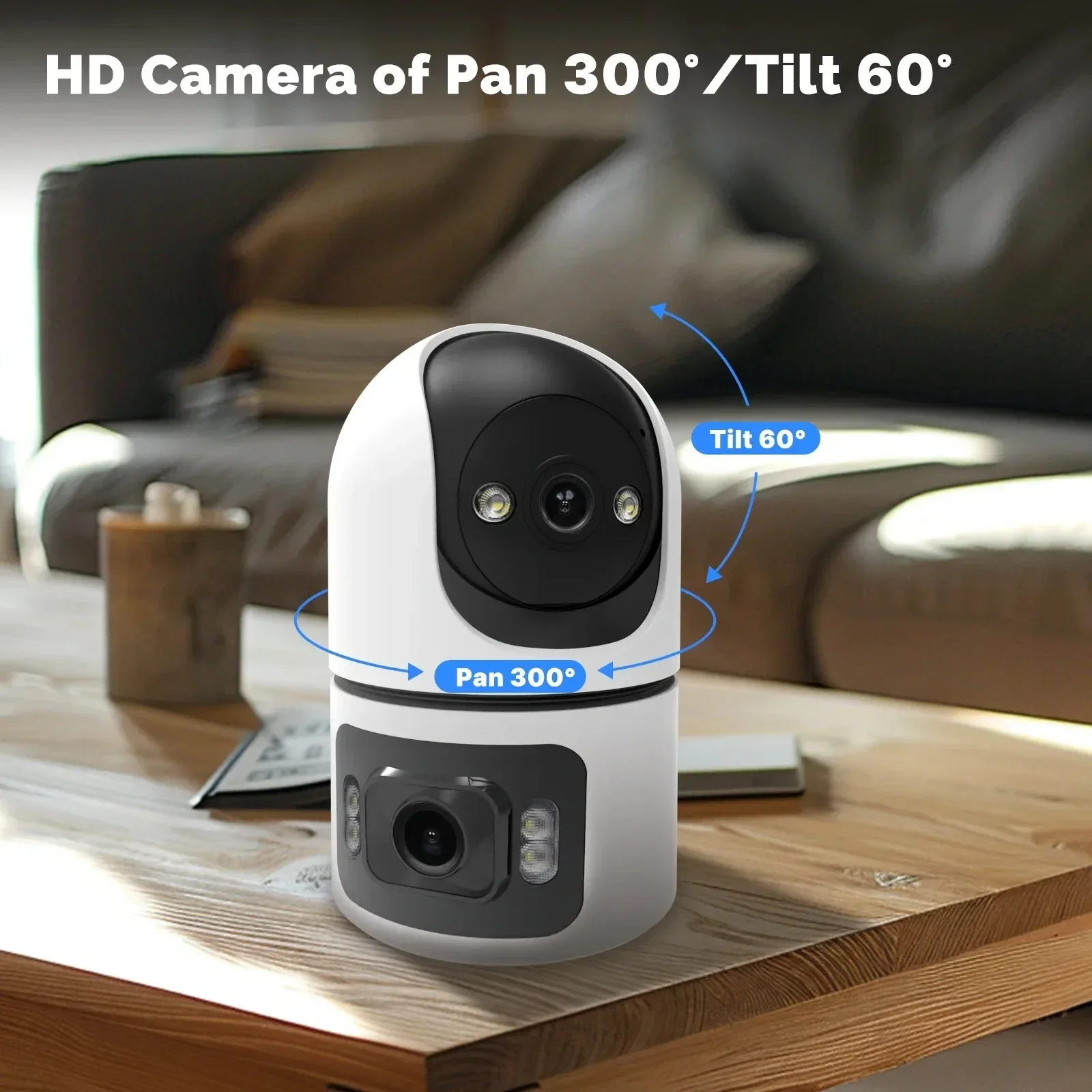 8MP WiFi IP Camera Dual Lens Baby Monitor with Adjustable Bracket Security Wireless Surveillance Cameras Onvif 10X Zoom Mini Cam 2