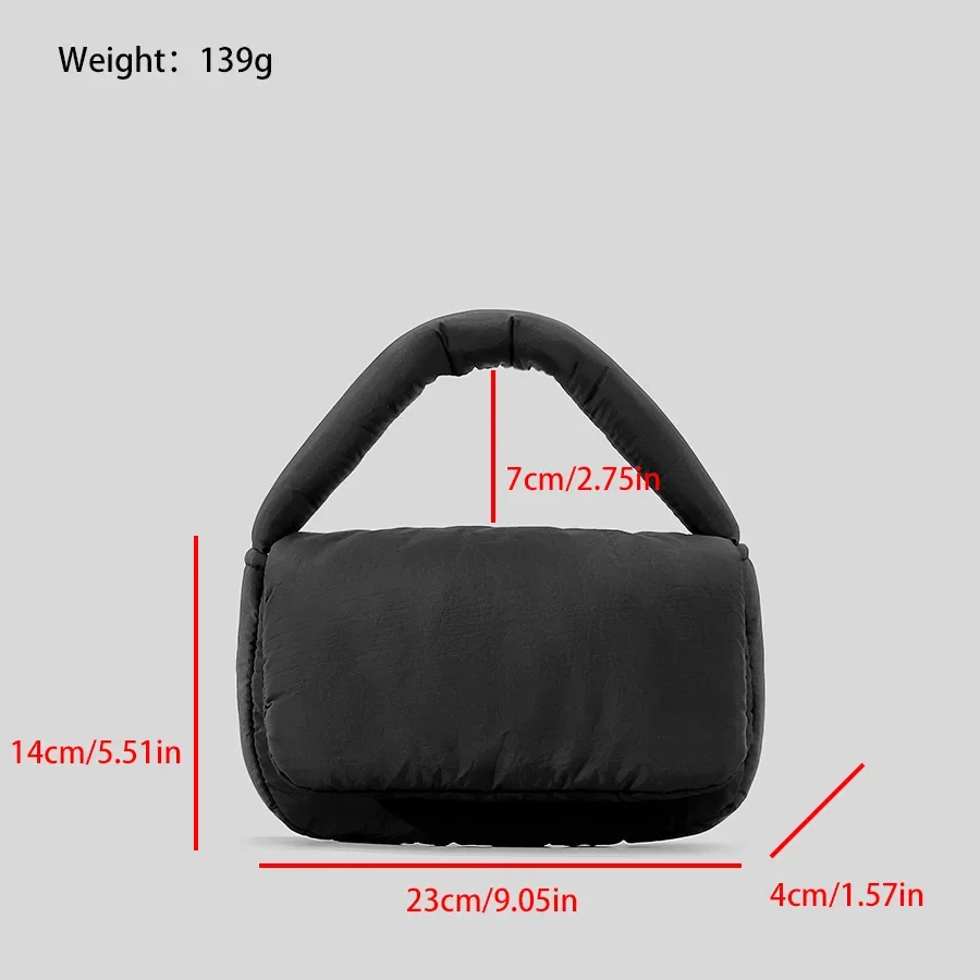 Casual Padded Women Handbags Small Puffer Bag Nylon Down Cotton Chains Shoulder Crossbody Bag Mini Female Flap Purses 2024