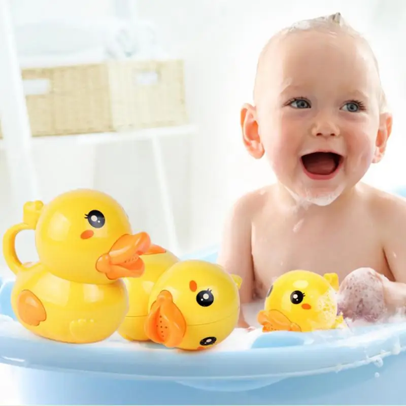 1~4PCS Bath Toys Wash Hair For Baby Kid Pool Watering Can Toy Cute Duck Watering Can Bath Toy Beach Watering Pot Water Play Suit 4