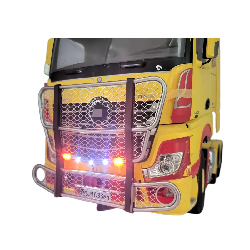 LED Front Bumper Light for Tamiya 1/14 RC Truck Benz Actros 56348 3363 Collision Barrier Cattle Fence Lamp Tractor DIY Parts 4