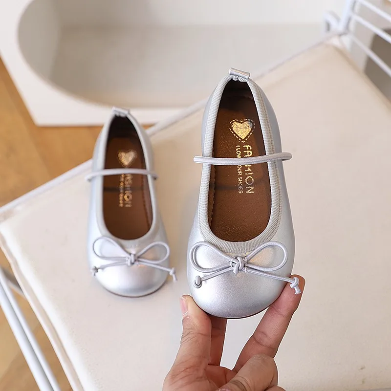 Girls Leather Korean Style Soft Flats