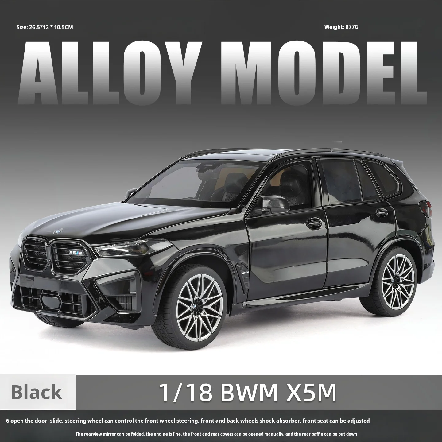 Official authorized 1:18 BMW X5M oversized SUV off-road vehicle