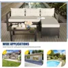 3 Piece Patio Furniture Sets, All-Weather PE Wicker Outdoor Sofa Couch Sectional Set, Small Conversation Set for Garden/Patio 5