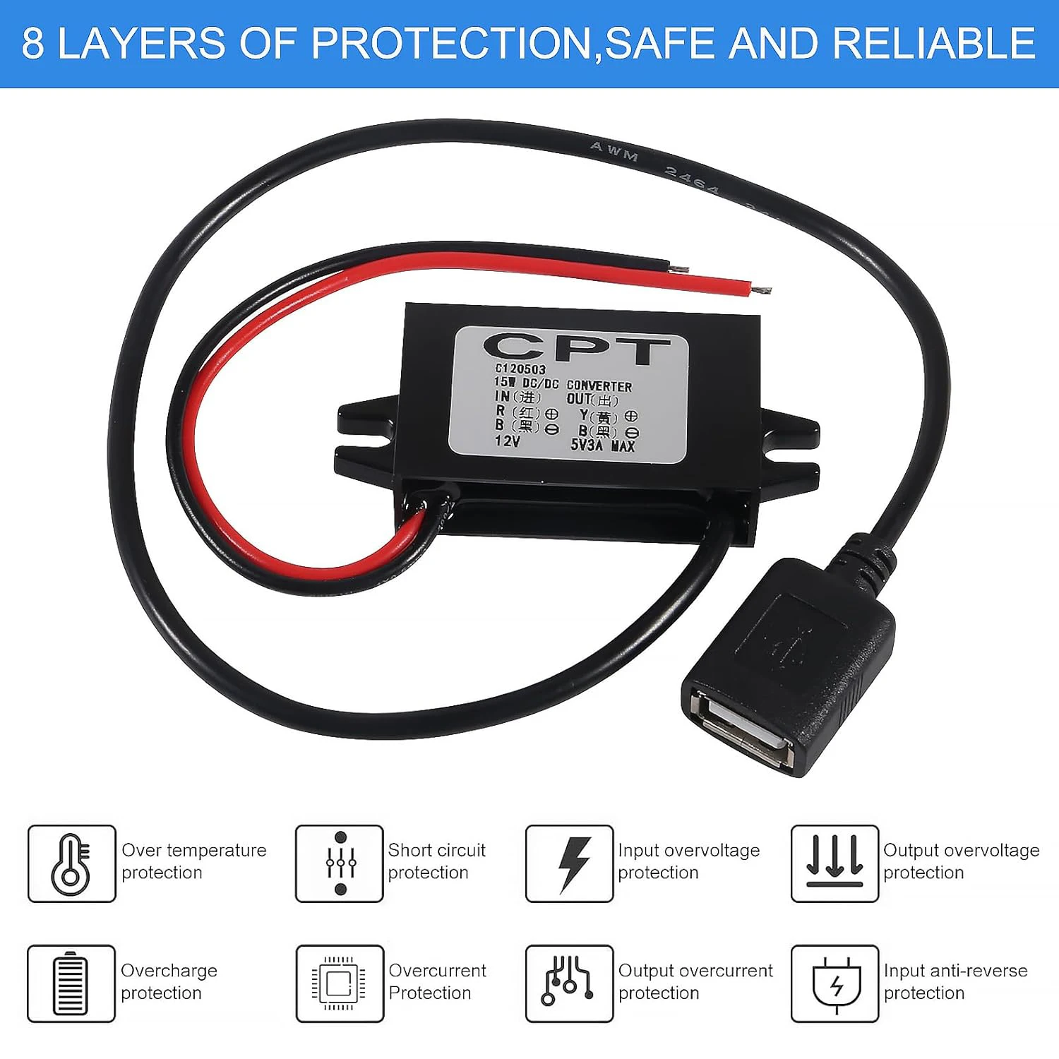 Convertitore USB Da 12 V A 5 V Modulo Buck CC 12 V 36 V 48 V